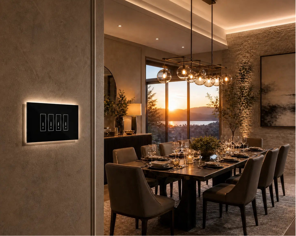 iotty smart switch on a wall